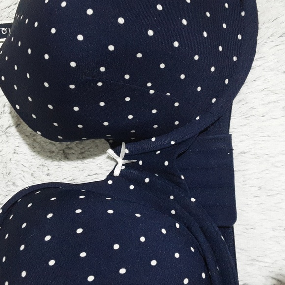 CACIQUE Size 46C Women's Navy Polka Dot Bra - Picture 5 of 10